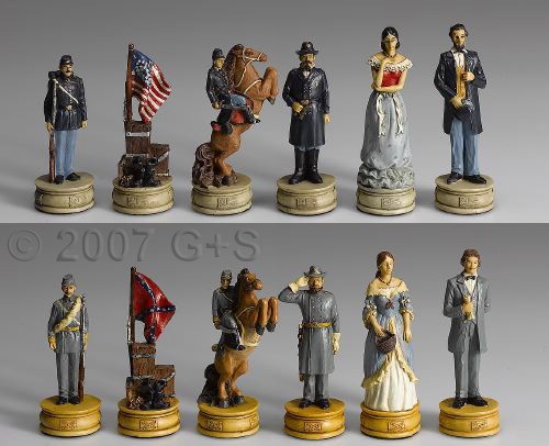 Schachfiguren Amerikanischer Bürgerkrieg, Confederal