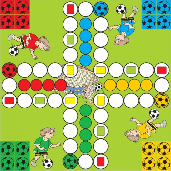 Selbsthaftender Spielplan Ludo "Fußballkids Titan", 42x42 cm