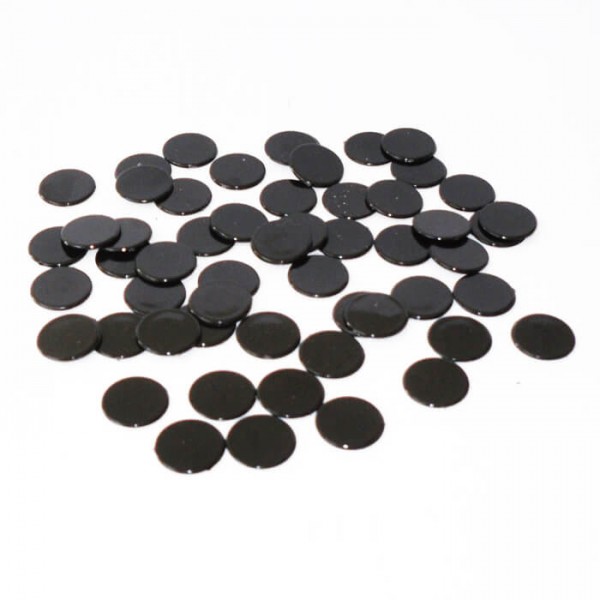 100 Roulette-Spielmarken, Spielchips, Zählchips aus Kunststoff schwarz (15 mm)