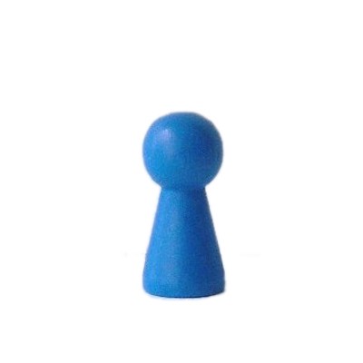 Halmakegel , Spielfigur "Groß" aus Holz (40 mm), blau