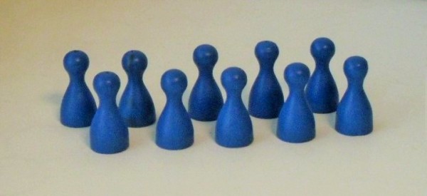 100 Stück Halmakegel aus Holz (25 mm), blau