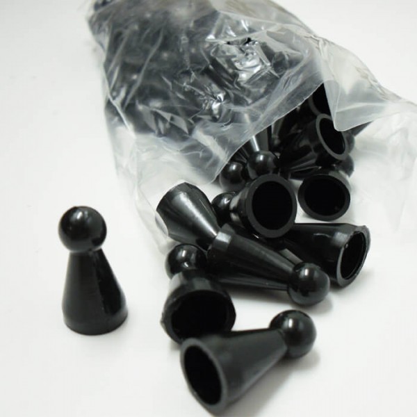 100 Stück Halmakegel aus Kunststoff (25 mm), schwarz