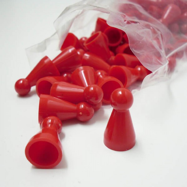 100 Stück Halmakegel aus Kunststoff (25 mm), rot