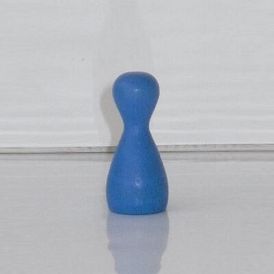 4 große Halmakegel , Spielfigur "Apart" aus Holz (40 mm), blau