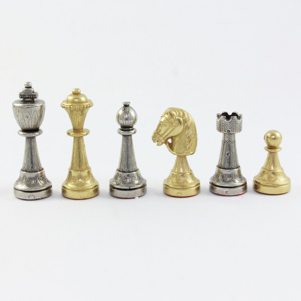 Schachfiguren aus Metall Staunton-Form, (K72)