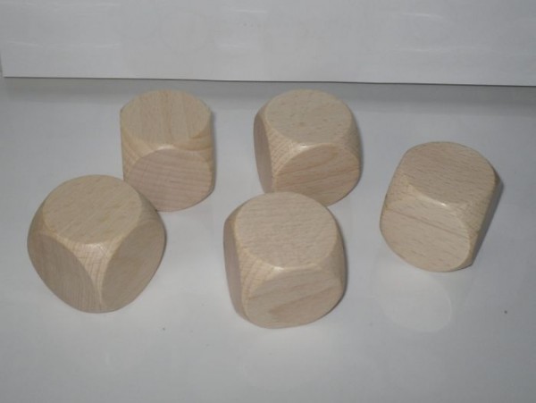 25 Blankowürfel aus Ahornholz (40 mm), natur