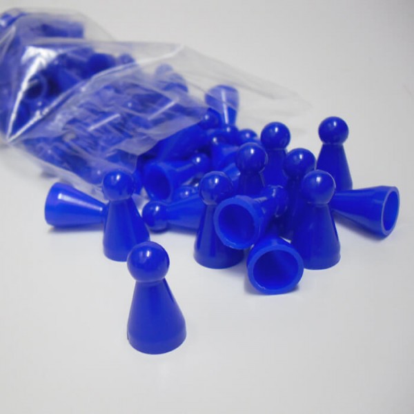 100 Stück Halmakegel aus Kunststoff (25 mm), blau