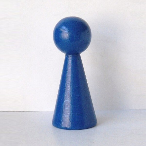 Figurenkegel , Spielfigur , Halmakegel "Gigant" aus Holz (100 mm), blau