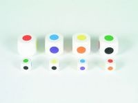 20 Farbwürfel aus Ahornholz (16 mm), sortiert